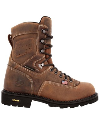 Pre-owned Georgia Boot Men's Usa Logger Waterproof Work Boot - Round Toe - Gb00538 In Brown