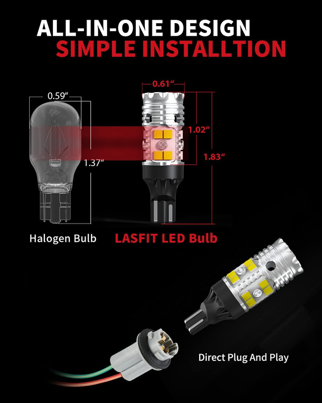 CANBUS 912 921 LED Bulb Reverse Lights, 904 916 Back Up Light, 13W 1500LM 6000K