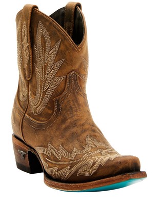 Pre-owned Lane Women's Lexington Western Booties - Snip Toe - Lb0493g In Brown