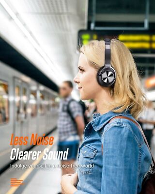 VANKYO C750 Headphones Active Noise Cancelling Headphones Over Ear with Mic Blac