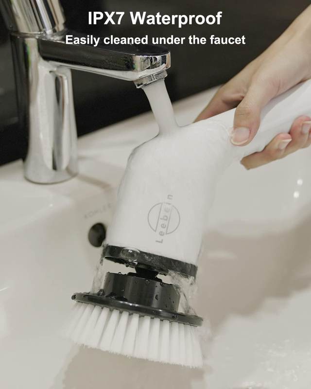 Electric Spin Scrubber, Cordless Cleaning Brush with 8 Replaceable Brush Heads,