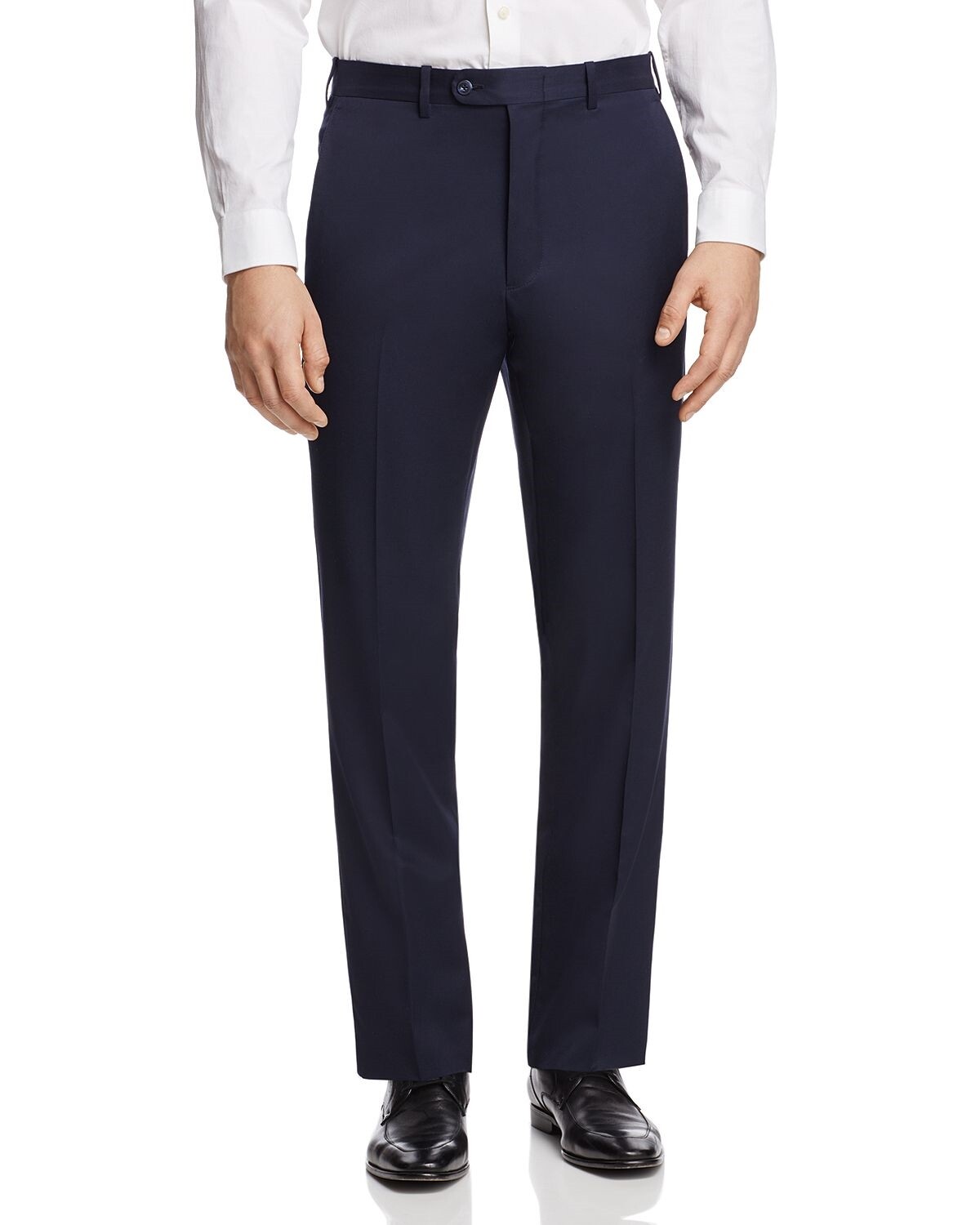 Blooming Classic Fit Solid Navy Blue Flat Front Wool Dress Pants Sz 40W