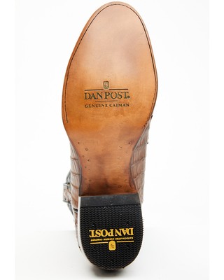 Pre-owned Dan Post Men's 12&quot; Exotic Caiman Western Boot - Round Toe - Dp80502 In Brown