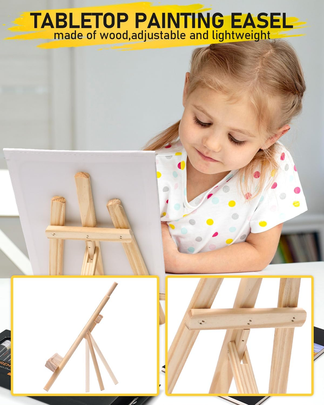 65PCS Acrylic Paint Canvas Set, Kids & Adults Art Painting Supplies Kit with 2 S