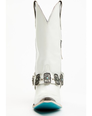 Pre-owned Lane Women's Boot Barn X The Mrs. Satin Pearl Western Bridal Snip Toe - In White