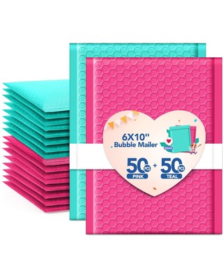 Bubble Mailers 6x10 100 Pack Usable Size 6x9'' Small Bubble Mailer Padded Enve...