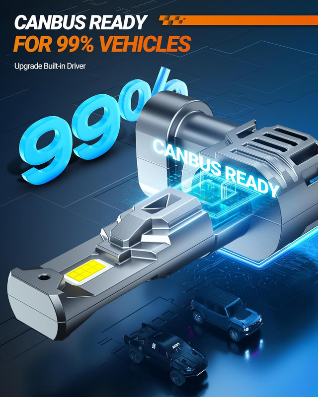 H11 LED Headlight Bulbs, 30000LM 6500K Cool White Light Bulbs with Cooling Fan,