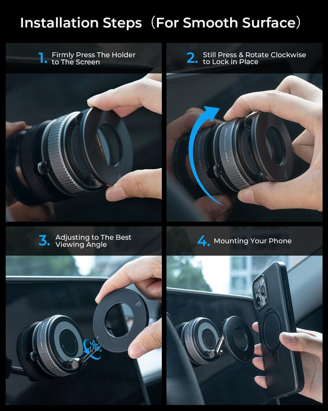 2025 Upgraded Magsafe Car Mount Vacuum Suction Magnetic Phone Holder Car, 360° F
