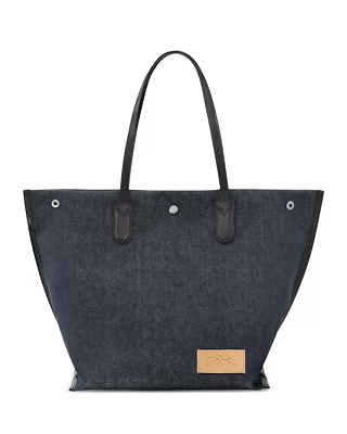 Longchamp Roseau Essential Large Denim Open Tote Bag Shopper NEW
