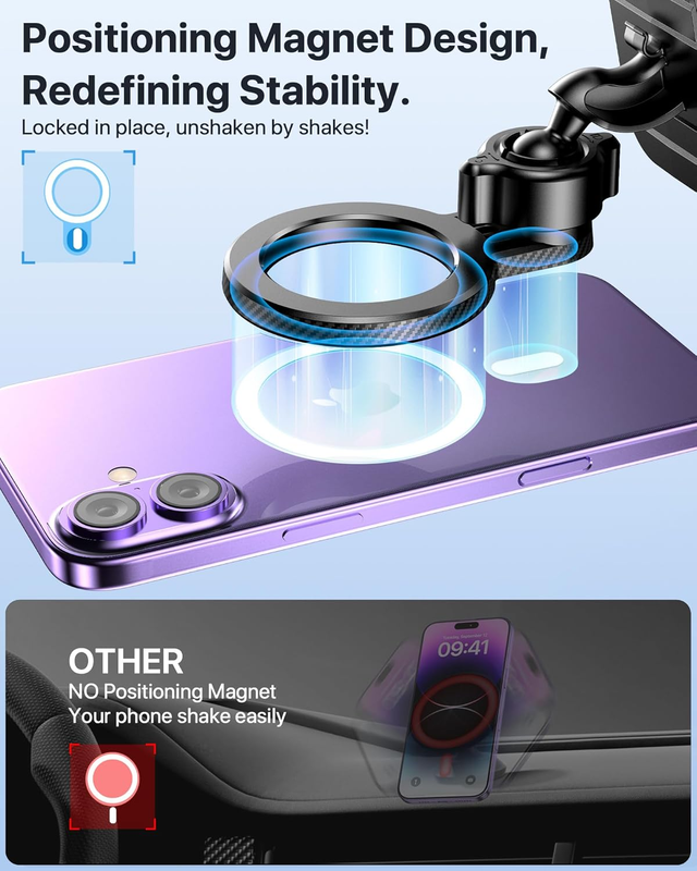 for MagSafe Car Mount, [Upgraded Steel Hook&Strong Magnets] Magnetic Phone Holde