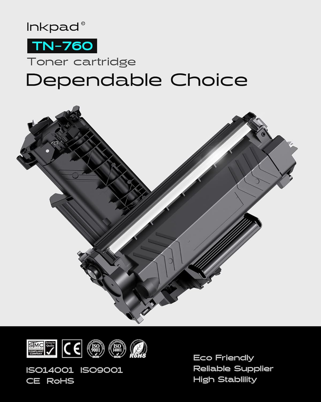 [with Chip] TN760 2PK Toner Cartridge Replacement for Brother High Yield TN-760