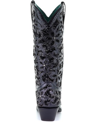 Pre-owned Corral Boots Corral Women's Inlay Embroidery Western Boot - Snip Toe - A3752 In Black