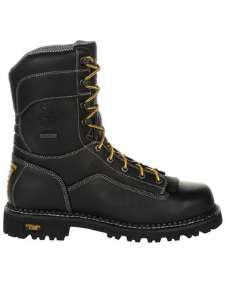 Pre-owned Georgia Boot Men's Amp Lt Logger Work Boot - Composite Toe - Gb00272 In Black