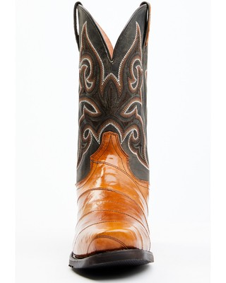 Pre-owned Dan Post Men's Camel Eel Exotic Western Boot - Square Toe - Dps699 In Brown