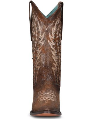 Pre-owned Corral Boots Corral Women's Studded Western Boot - Pointed Toe - C3830 In Brown