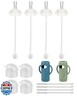 Straw Cup Conversion Kit with Silicone Sleeves for Dr. Brown's Narrow Glass Baby Bottle 8oz,Weighted Straw Replacement Kit with Soft Straw Top and Handle,6m+,Set of 4