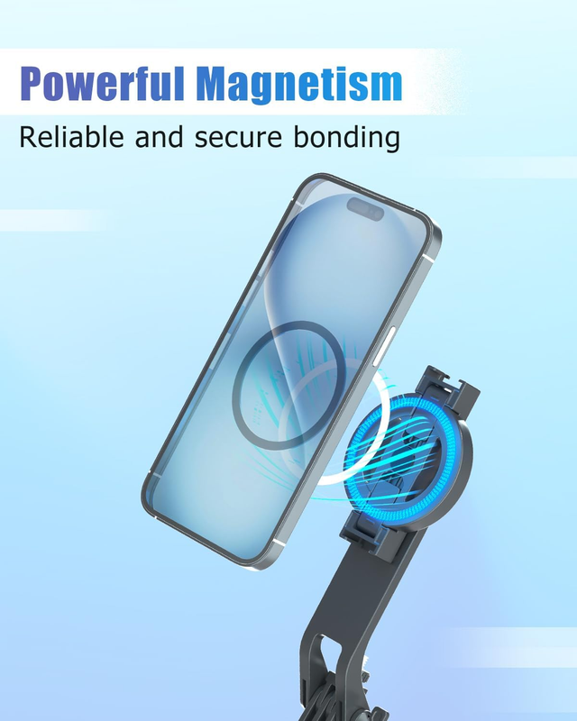 Mag-Safe Phone Tripod, 68.8" Magnetic Selfie Stick Tripod with Remote, 360° Rota