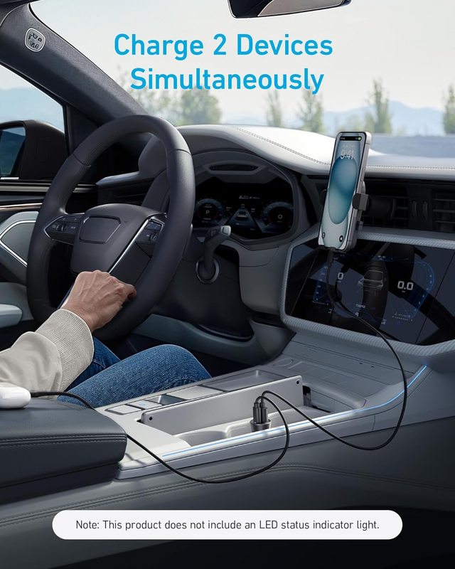 USB-C Car Charger, 30W 2-Port Type-C Car Adapter, iPhone Car Charger with Power