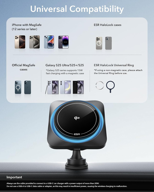 for Qi2 15W MagSafe Car Mount Charger CryoBoost, Phone Cooling Qi2-Certified Mag