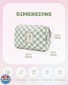 Narwey Birthday Gifts for Teen Girls Women Personalized Initial Checkered Makeup Bag Preppy Cosmetic Bag Trendy Stuff 6 8 10 11 12 13 14 16 18 Years Old Travel Toiletry Bag (Green Letter D)
