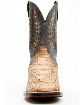Pre-owned Dan Post Men's Templeton Exotic Snake Western Boot - Broad Square Toe - Dp4183 In Brown