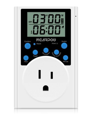 Timer Outlet Nearpow Multifunctional Infinite Cycle Programmable Plug-in Digi...