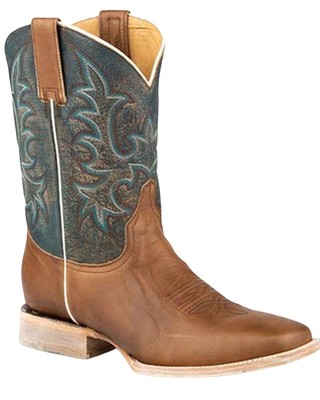 Pre-owned Stetson Men's Obadiah Western Boot - Broad Square Toe - 12-020-8812-4060 Br In Brown
