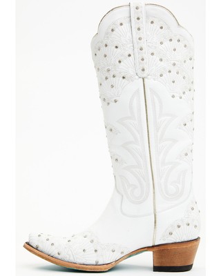 Pre-owned Lane Women's Boot Barn X Calypso Leather Western Bridal Snip Toe - Lb0512a In White