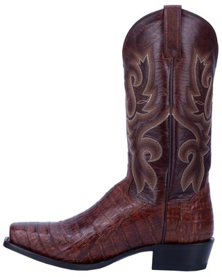 Pre-owned Dan Post Men's Bayou Exotic Caiman Western Boot - Square Toe - Dp3074 9 Ee In Brown