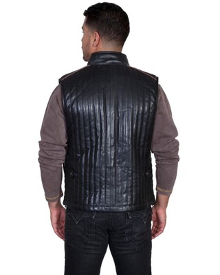 SCULLY SCULLY MEN'S QUILTED TWO TONE LEATHER VEST - 306-70 LARGE