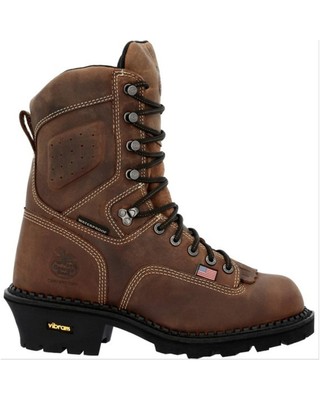 Pre-owned Georgia Boot Men's Logger 9&quot; Waterproof Work Boot - Composite Toe - Gb00540 In Brown
