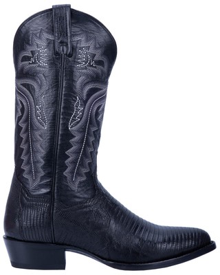 Pre-owned Dan Post Men's Winston Lizard Western Boot - Round Toe - Dp3050r In Black