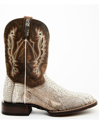 Pre-owned Dan Post Men's Brutus Exotic Python Western Performance Boot Broad Square Toe In Beige