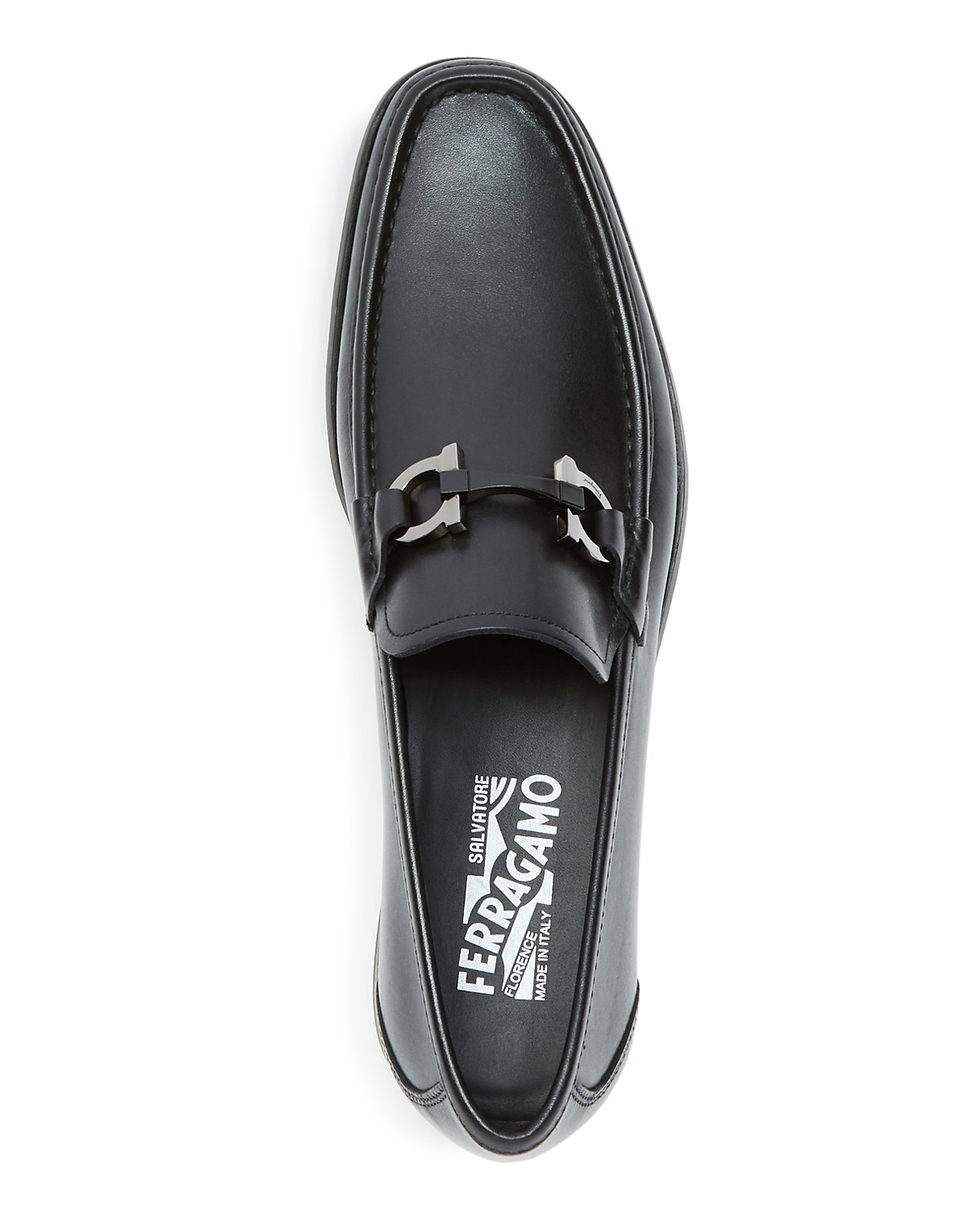 Pre-owned Ferragamo Salvatore  Grandioso Mens Black Leather Loafers 9 11.5 D