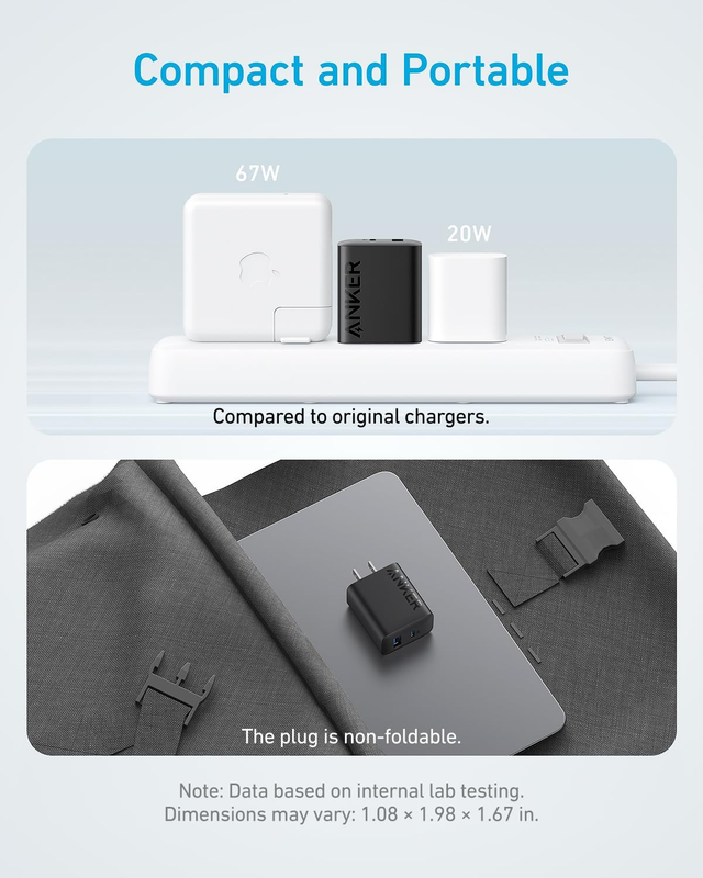 iPhone 15 Charger,  USB C Charger, 2-Pack 20W Dual Port USB Fast Wall Charger, U