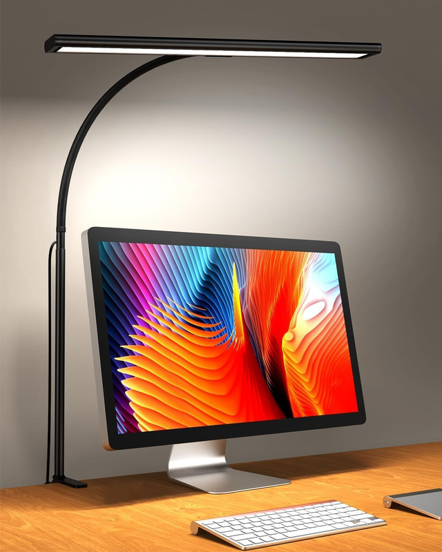 Desk Lamp, Dimmable 160 LED Desk Light with I-Clamp [3 Color Mode & 10 Brightne