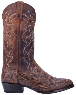Pre-owned Dan Post Men's Manning Exotic Python Western Boot - Medium Toe - Dp3037 In Bay Apache