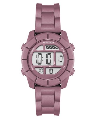 Armitron Jerry Unisex Digital Chronograph Silicone Strap Watch, 45/7043PRP