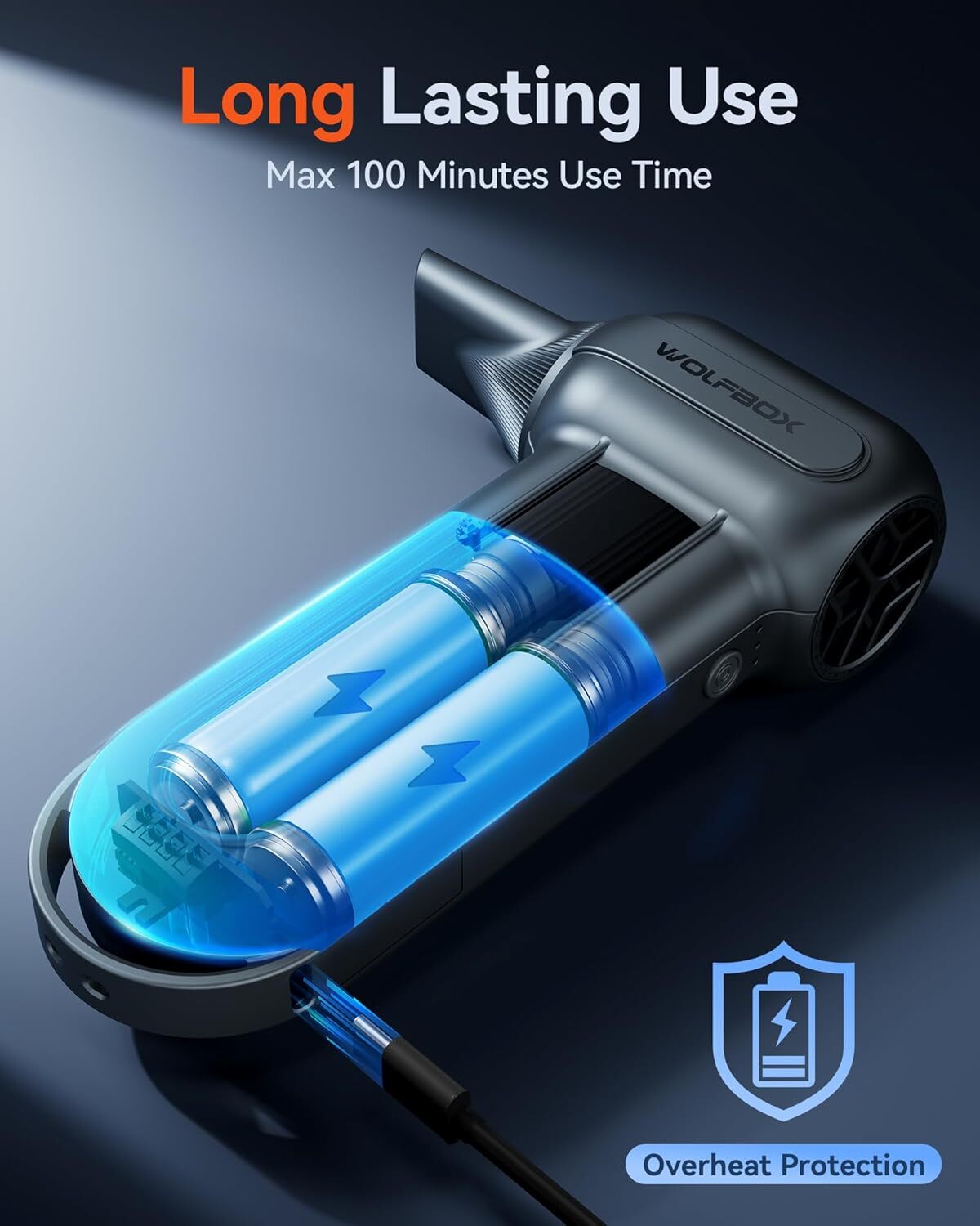 WOLFBOX 2/3PCS Compressed Air Duster-150000RPM Super Power Electric Air Duster