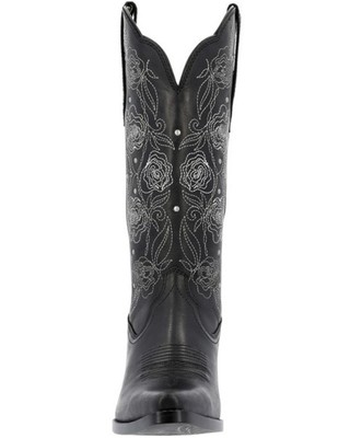 Pre-owned Durango Women's Crush Rosewood Western Boot - Snip Toe - Drd0452 In Black