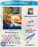 TOCARE Cat Paint by Numbers Kit for Adults, Orange Cat Paint by Number Canvas,Adults' Paint-by-Number Kits for Kitty Lovers 16x20inch (Without Framed)