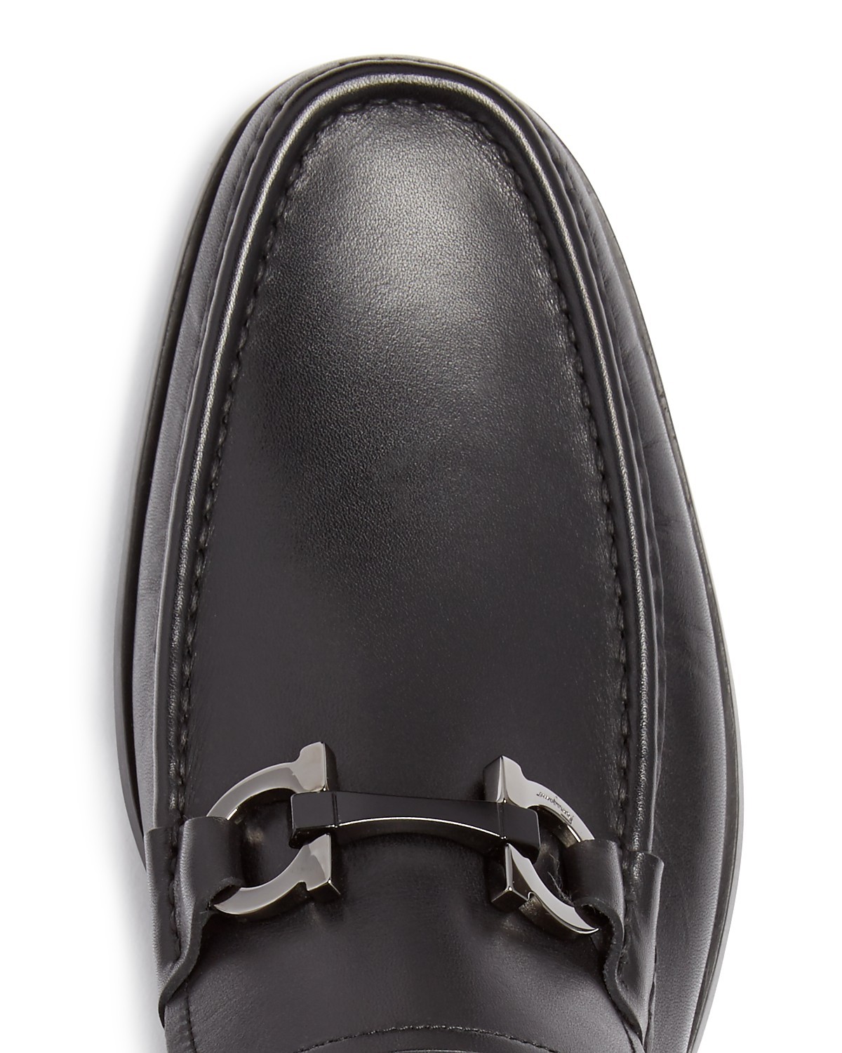Pre-owned Ferragamo Salvatore  Grandioso Mens Black Leather Loafers 9 11.5 D