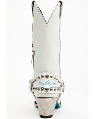 Pre-owned Lane Women's Boot Barn X The Mrs. Satin Pearl Western Bridal Snip Toe - In White