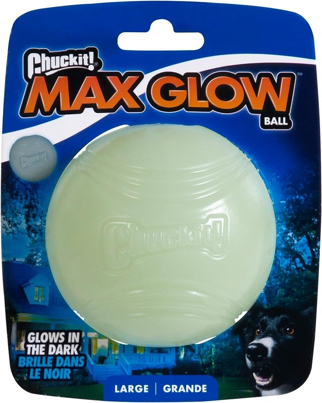 "Light Up Your Dog's Playtime with the Max Glow Ball - Large