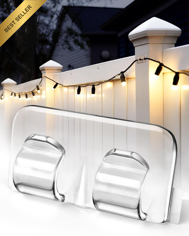 Hooks for Outdoor String Lights Clips: 40Pcs Heavy Duty Light Hook with Waterpro