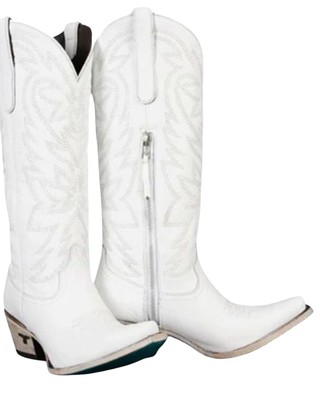 Pre-owned Lane Women's Smokeshow Tall Western Boot - Snip Toe - Lb0526a In White