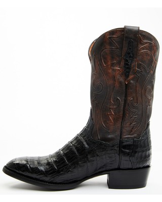 Pre-owned Dan Post Men's Exotic Caiman 12&quot; Western Boot - Medium Toe - Dp80501 In Black