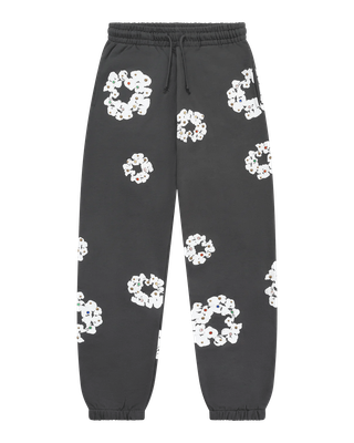 Pre-owned Denim Tears Rhinestone Cotton Wreath Sweatpants Vintage Black