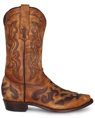 Pre-owned Corral Men's Inaly Western Boot - Snip Toe - A4415 In Beige