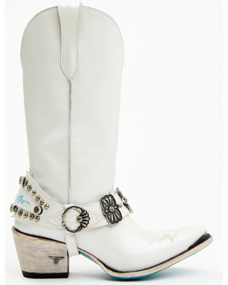 Pre-owned Lane Women's Boot Barn X The Mrs. Satin Pearl Western Bridal Snip Toe - In White